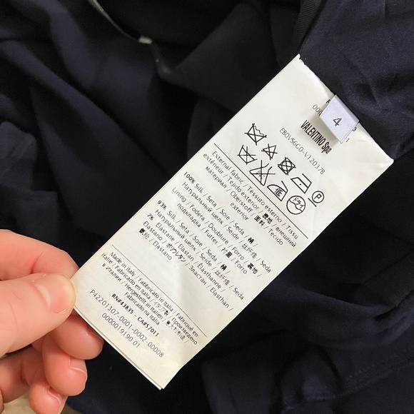 Valentino 100% silk navy midi dress size 4 - Picture 10 of 17